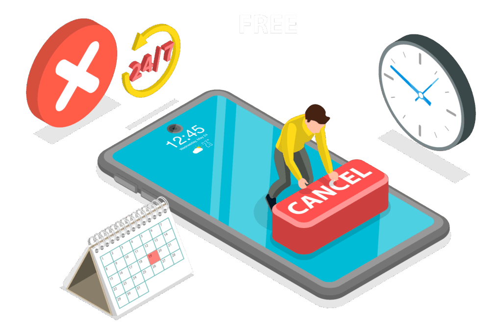 キャンセルボタンを押すイラスト