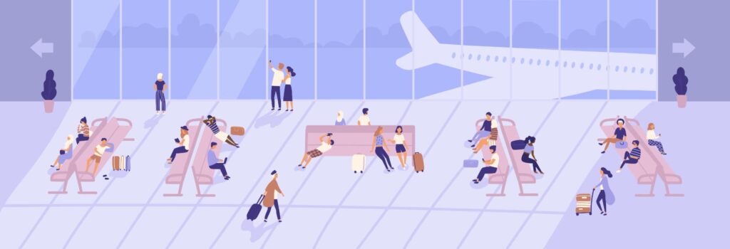 空港ロビーの様子