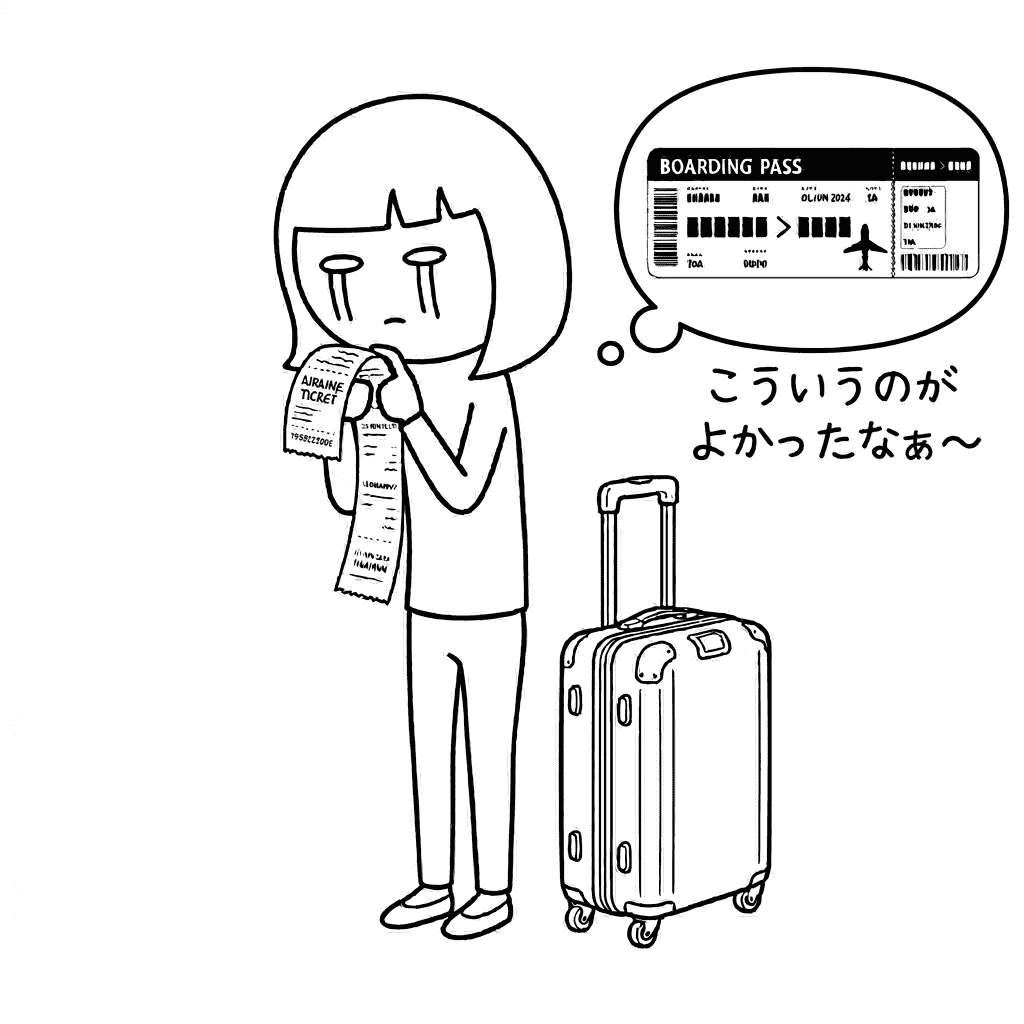 搭乗券印刷した女性